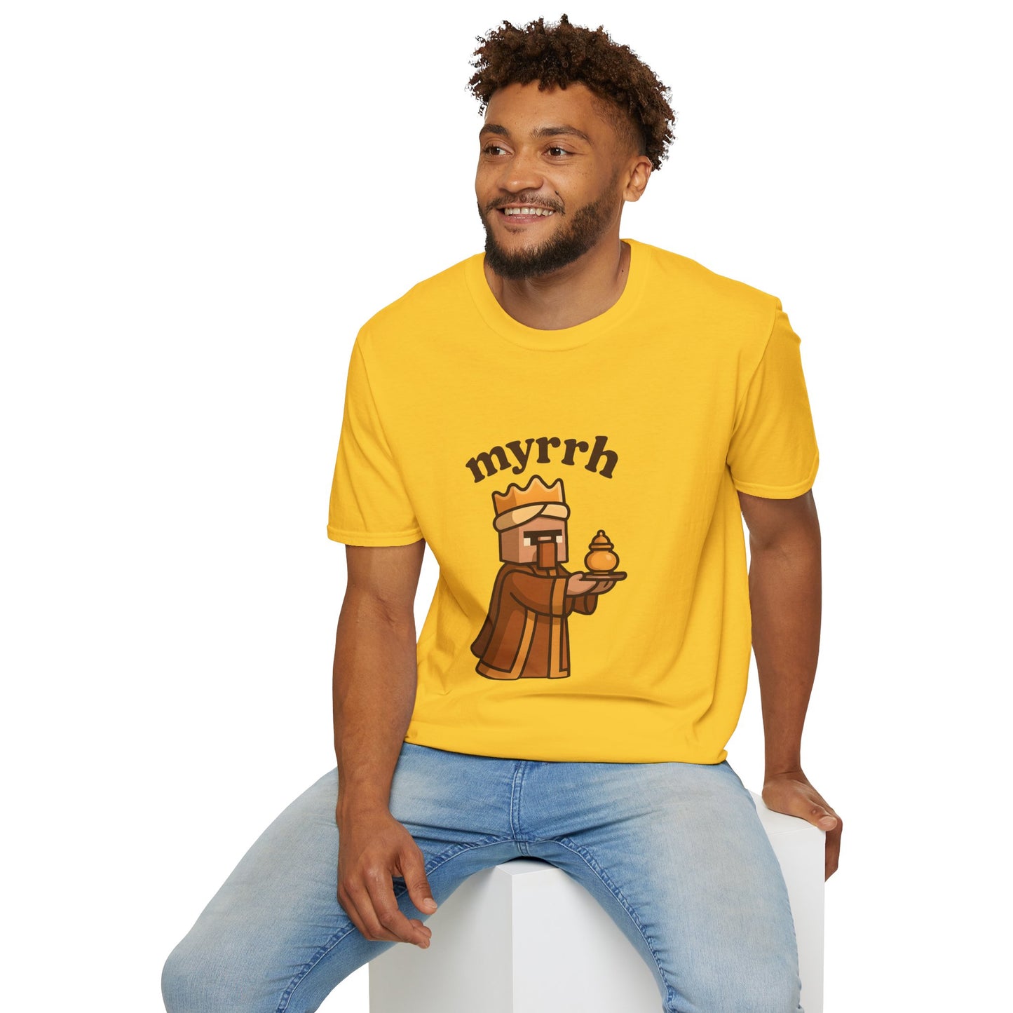 Myrrh Wiseman Village Guy Unisex Cozy Graphic Tee For Everyday Wear From Blessed To Be LLC