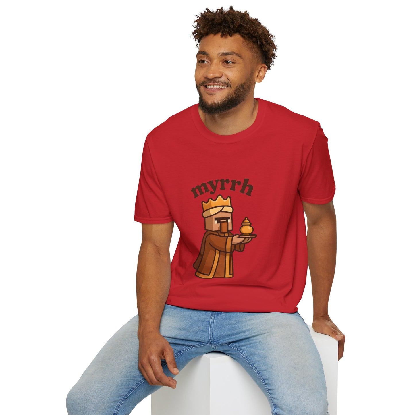 Myrrh Wiseman Village Guy Unisex Cozy Graphic Tee For Everyday Wear From Blessed To Be LLC