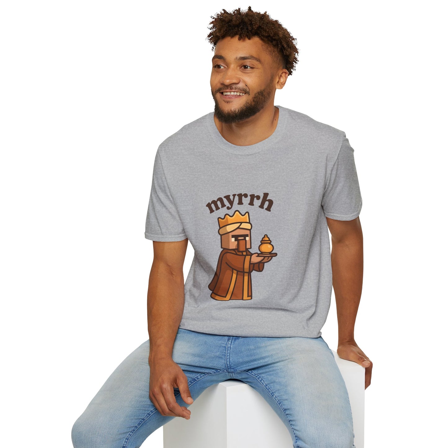 Myrrh Wiseman Village Guy Unisex Cozy Graphic Tee For Everyday Wear From Blessed To Be LLC