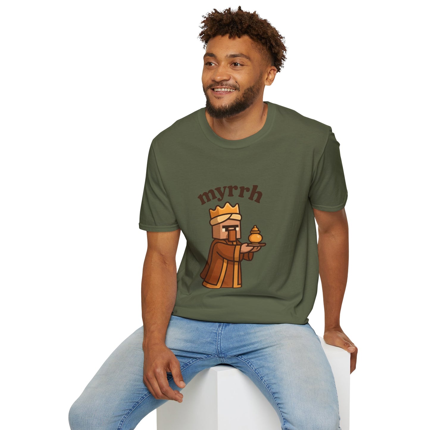 Myrrh Wiseman Village Guy Unisex Cozy Graphic Tee For Everyday Wear From Blessed To Be LLC