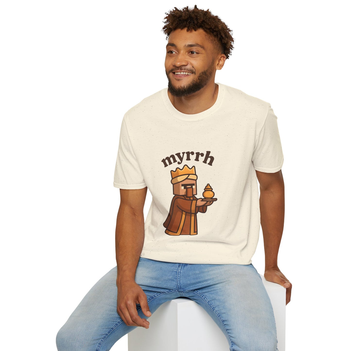 Myrrh Wiseman Village Guy Unisex Cozy Graphic Tee For Everyday Wear From Blessed To Be LLC
