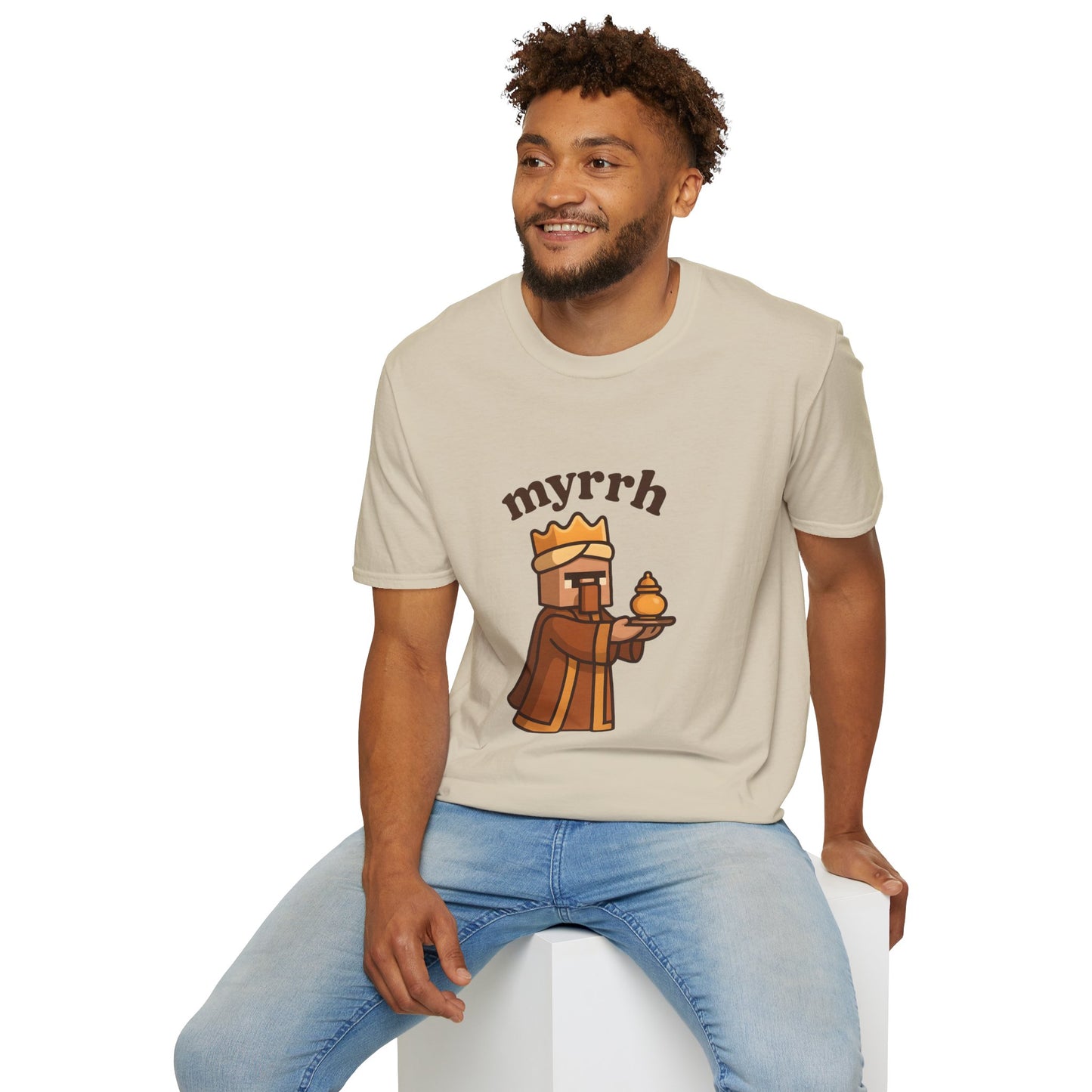 Myrrh Wiseman Village Guy Unisex Cozy Graphic Tee For Everyday Wear From Blessed To Be LLC