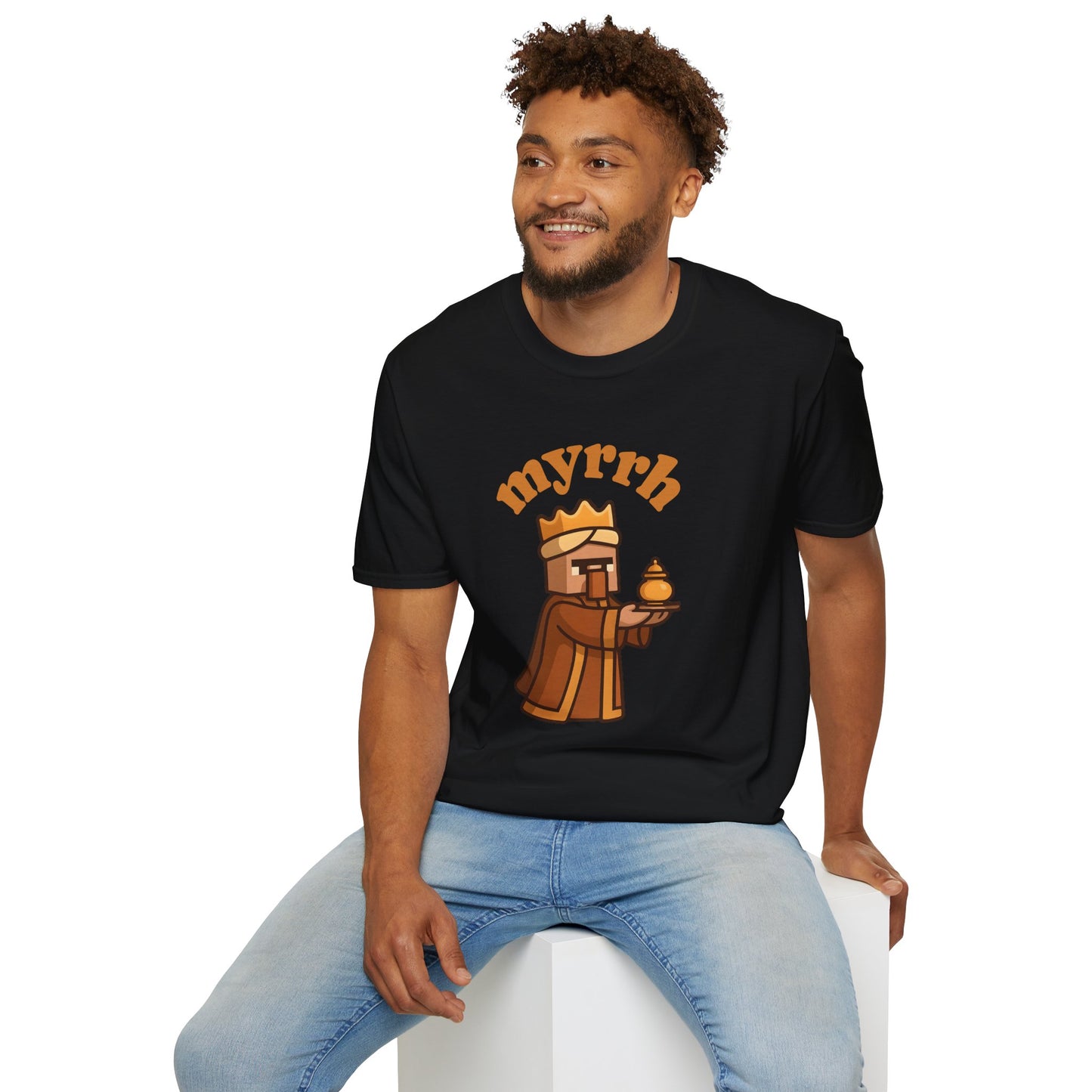 Myrrh Wiseman Village Guy Unisex Cozy Graphic Tee For Everyday Wear From Blessed To Be LLC