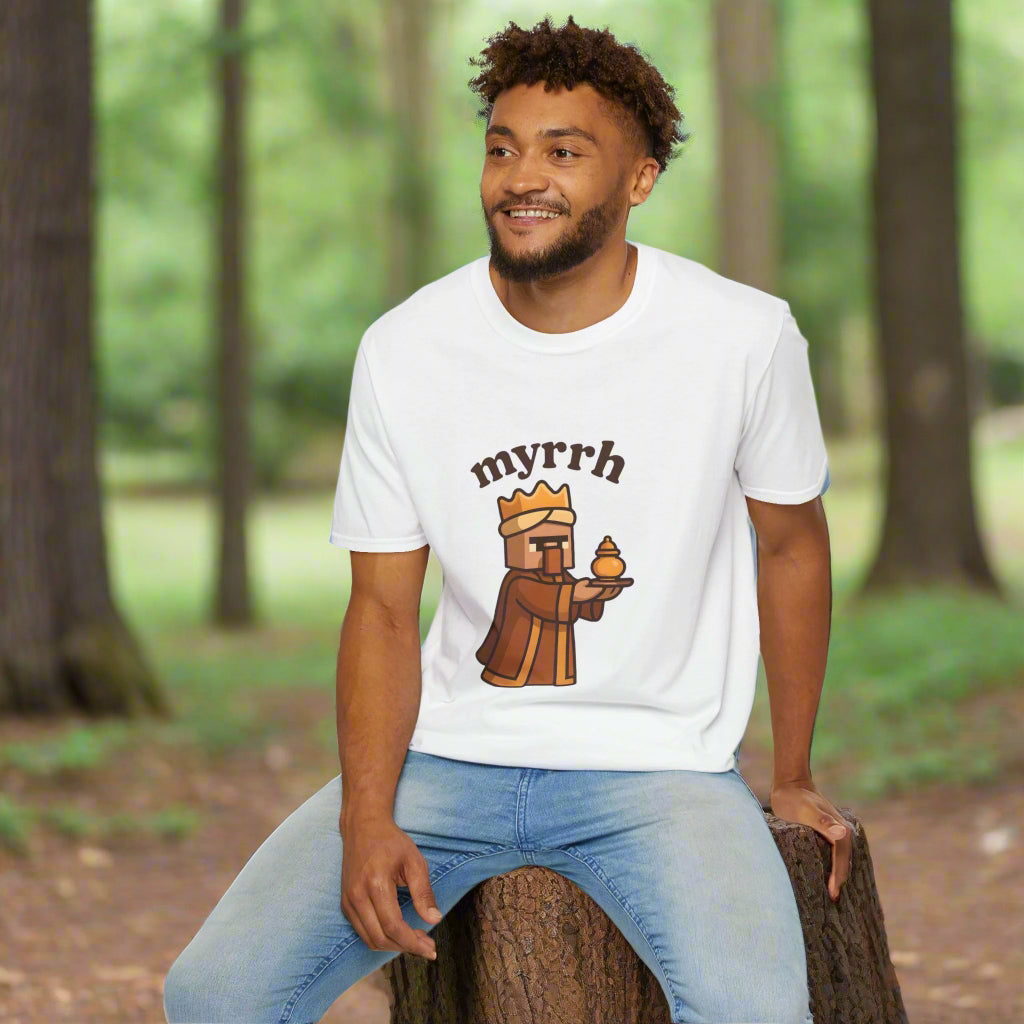 Myrrh Wiseman Village Guy Unisex Cozy Graphic Tee For Everyday Wear From Blessed To Be LLC